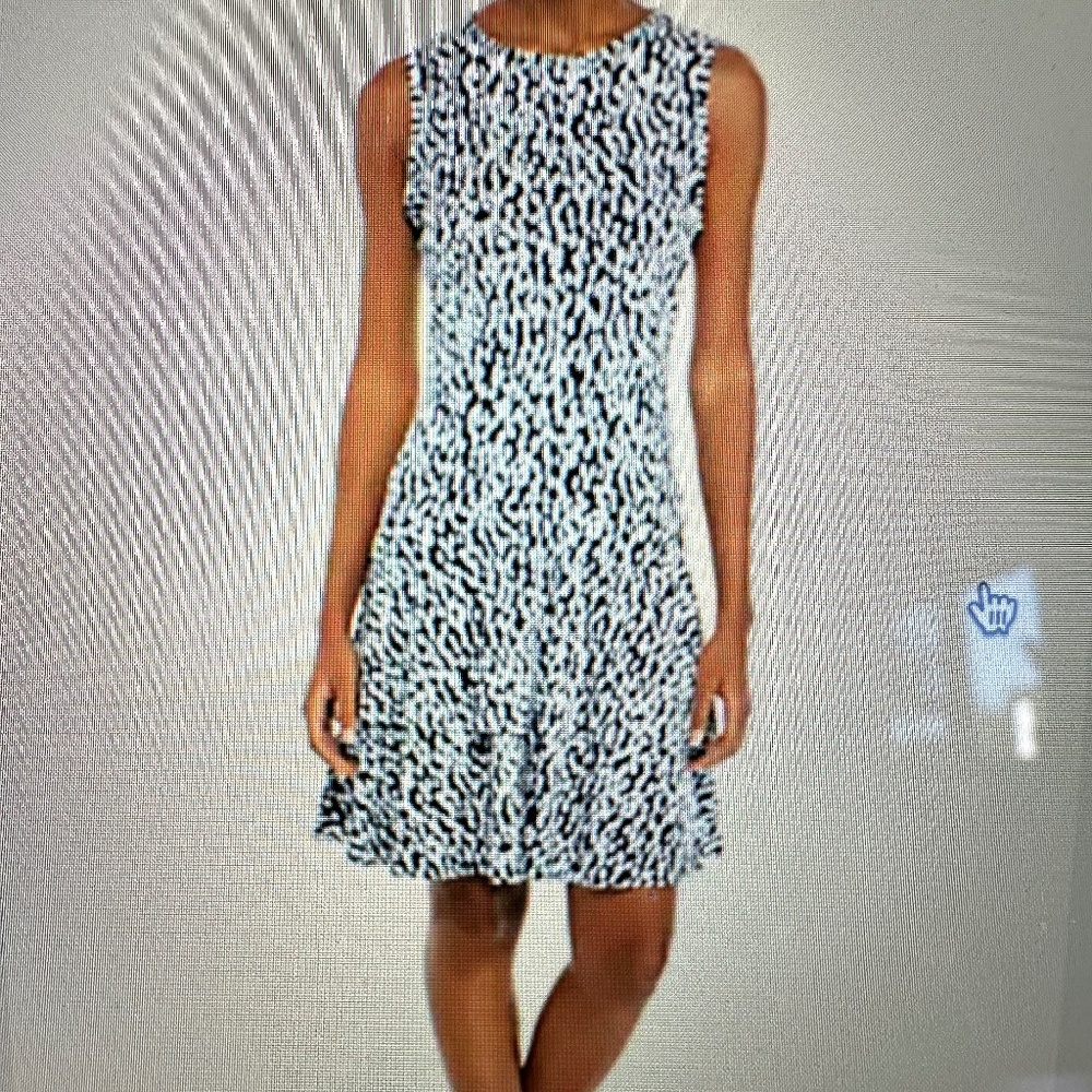 MICHAEL Michael Kors Blue Ikat Sleeveless Flounce Dress, Size Small - Picture 2 of 6